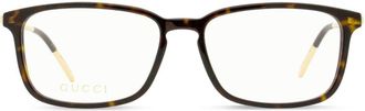 Gucci tortoiseshell rectangle-frame glasses - men - Metal (Other)/Acetate - One Size - Brown