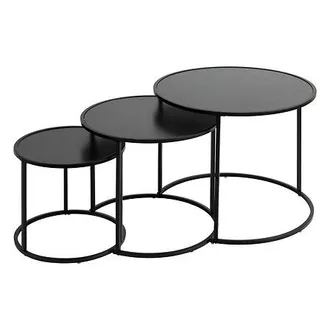 Atmosphera Atmosphera - Set Di 3 Tavolini Noan Neri L54 45 35cm Cr&eacute;ateur DInt&eacute;rieur