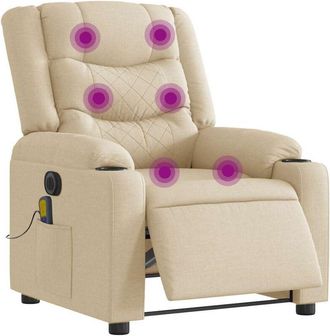 vidaXL Vidaxl - Sill&oacute;n Reclinable De Masaje El&eacute;ctrico Tela Color Crema