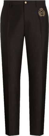 Dolce & Gabbana logo-embroidered trousers - Blue