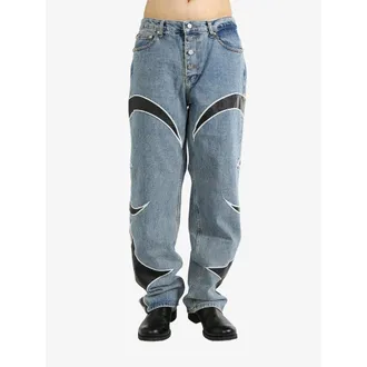 Thug Club Leather Panelled Jeans