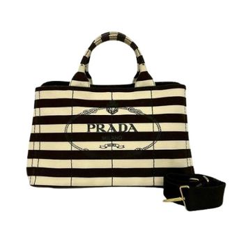Prada Pre-owned Tote Bags, female, Multicolor, Size: ONE SIZE Pre-owned Canapa Canvas 2way Bag