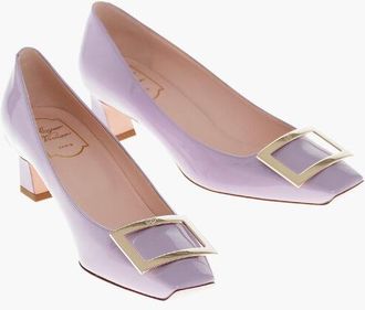Roger Vivier Patent Pumps TROMPETTE With Front Buckle 5cm size 40