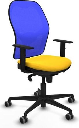 Piqueras y Crespo Piqueras Y Crespo - Jorquera Sincro Malla Azul Similpiel Amarillo Brazos 1d Base Nailon Ruedas 65mm Engomada