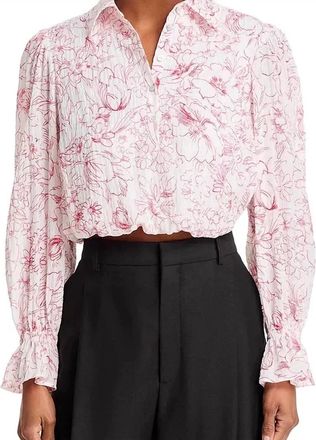Cinq &agrave; Sept Doodle Zendaya Top In White/goji Berry