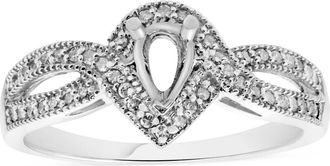 Pompeii3 1/5ct Pear Shape Diamond Engagement Ring Setting Mount Size Selectable