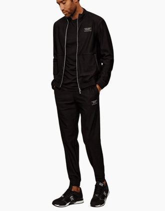 Emporio Armani Mens Gold Edition Textured Cotton Black/Gold Tracksuit - Size: 35/34/32