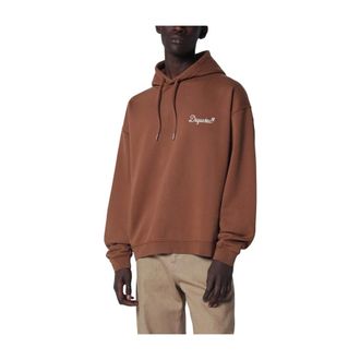 Dsquared2 Hoodies, male, Brown, Size: L Relaxed-fit Sweatshirt with Logo