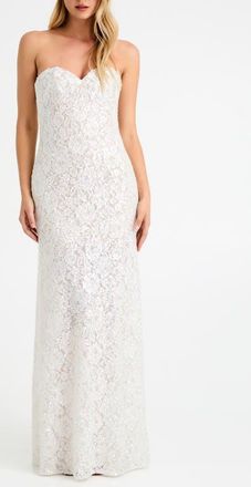 Helsi Lindsey Sequin Lace Strapless Gown in White Iridescent at Nordstrom, Size X-Small