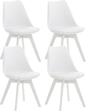 Clp Clp - Set De 4 Sillas De Comedor Linares Blanco/blanco Pl&aacute;stico
