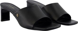 Anine Bing Womens Jayden Mules - Anine Bing Leather Black Lambskin Shoes Sandals