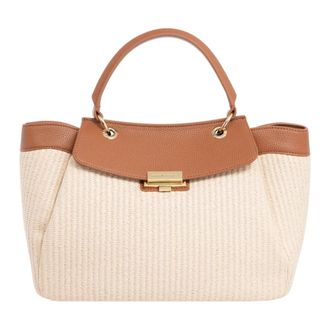 A|X Armani Exchange Handbags, female, Beige, ONE SIZE, Multicolour Crochet Handbag with Adjustable Strap