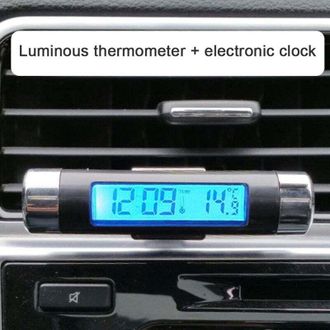 OEM Reloj Term&oacute;metro Para Coche Con Forma De Barril, Pantalla Lcd, Clip Para Rejilla De Ventilaci&oacute;n Con Led, Reloj Term&oacute;metro Digital Para Coche - Crezuo