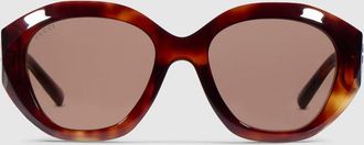 Gucci Geometric-frame Sunglasses, Brown