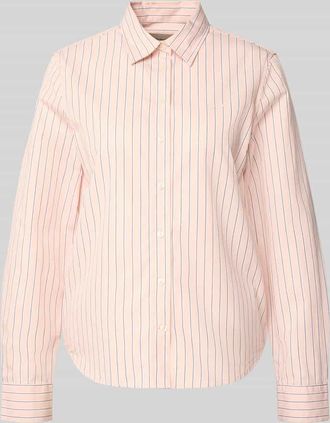 GANT Regular Fit Bluse mit Label-Stitching Modell ONEBUY in Rosa, Gr&ouml;&szlig;e 34