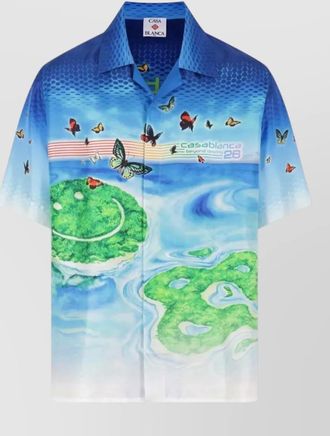 Casablanca destiny cuban collar silk graphic shirt