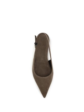 Brunello Cucinelli Womens Ballerina Shoes Suede Shore Upper: Calf Leather