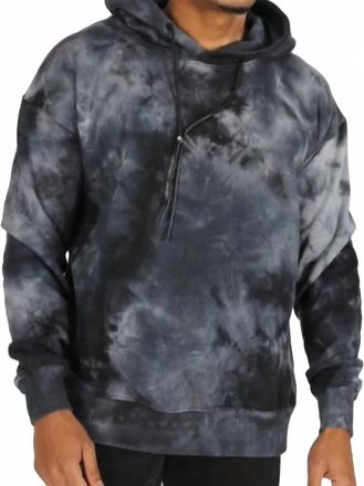 Zayne Paris Mens Tie Dye Hooded Sweatshirt In Black