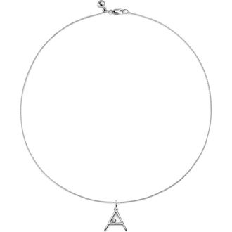 Monica Vinader Lab Grown Diamond Initial Pendant in Sterling Silver A at Nordstrom