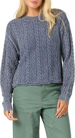 O'Neill Misha Cable Knit Sweater in Nightshadow Blue at Nordstrom, Size Xx-Large