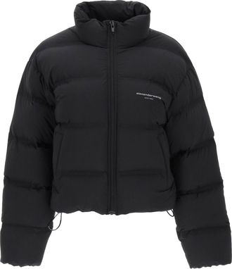 Alexander Wang Jaquard Channel Cropped Puffer W/ Reflective Logo