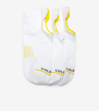 Cole Haan Mens ZER&Oslash;GRAND 3-Pair Liner Socks - White