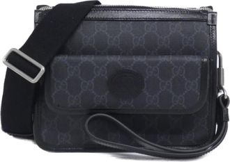 Gucci Black Gg Supreme Canvas Shoulder Bag (Pre-Owned)