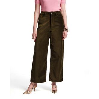 Frances Valentine Ace Velet Pant Solid Velvet in Olive at Nordstrom, Size 10