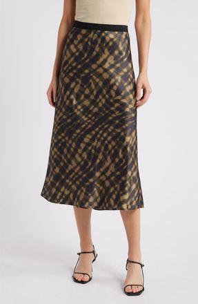 Rails Berlin Abstract Print Satin Midi Skirt in Cypress at Nordstrom Rack, Size X-Small