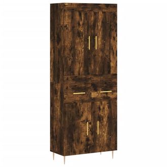Berkfield Home Highboard Smoked Oak 69.5x34x180 cm Engineered Wood in Brown