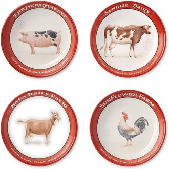 Certified International Vintage Farm Set Of 4 Soup Bowls