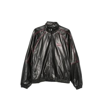Balenciaga Logo-detail Leather Jacket