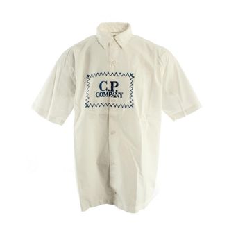 C.P. Company Short Sleeve Shirt 14cmsh 349a - Heren - Korte mouwen Overhemden - Wit - 2XL - Overhemden