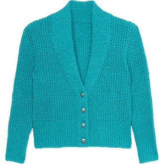 Fortela Navajo Style Open Knit Cardigan in Turquoise at Nordstrom, Size X-Small Eu