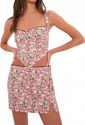 For Love & Lemons Gladiola Crop Top In Multi