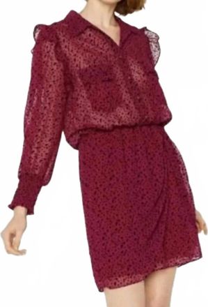Misa Yolanda Star Print Dress In Dark Rose