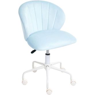 Beliani Desk Chair CHEERFUL Velvet Light Blue