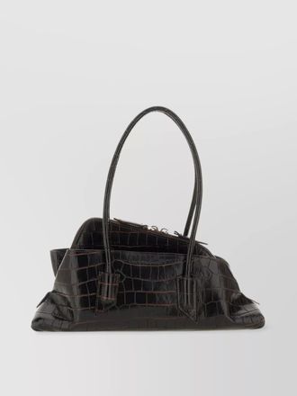 The Attico crocodile texture top handles shoulder bag