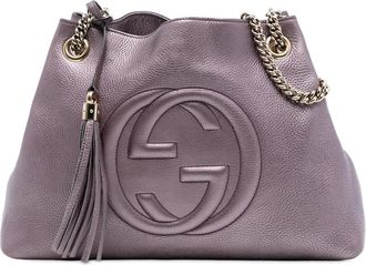 Gucci Pre-owned Gucci Medium Metallic Leather Soho Chain Tote Ladies 308982 213048