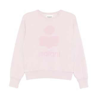 Isabel Marant Hoodies & sweatvesten, Dames, Roze, S, Katoen, Logo Crew-neck Sweatshirt