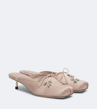 Simone Rocha Embellished satin mules