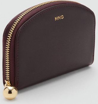 Mango Portafoglio medio mini perline cioccolato - Donna - Taglia unica - MANGO