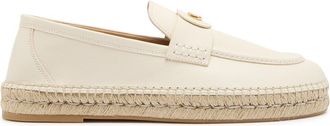 Valentino Garavani Palm Avenue Leather Espadrille Loafers - Cream - 45 (IT45 / UK11)