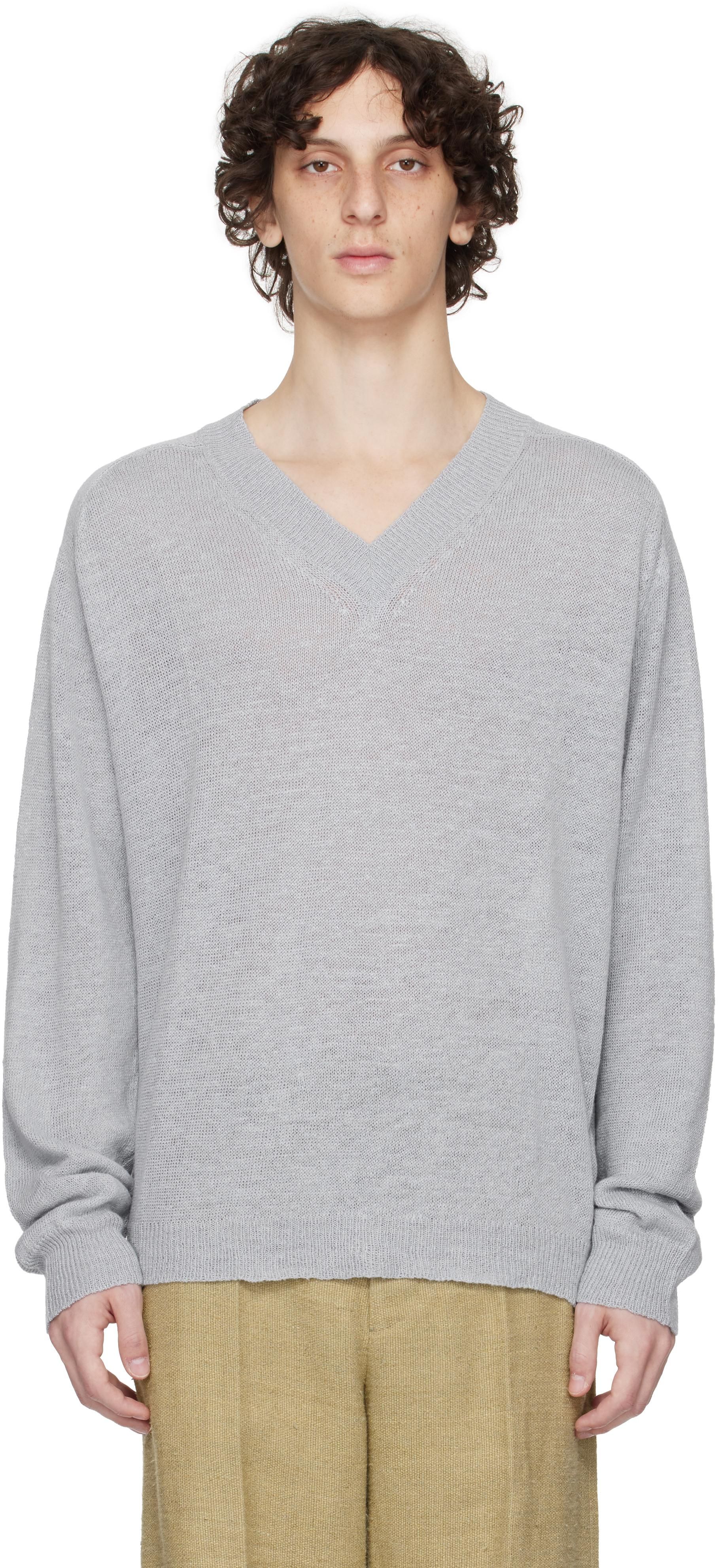 Our Legacy - Rue V-Neck Nori Green Cyclone Linen
