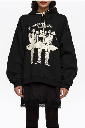 Bimba & Lola Washed Dancers Logo Hooded Sweatshirt in Washed Black at Nordstrom, Size Xx-Small Eu