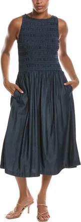Madewell Denim Smocked Midi Dress