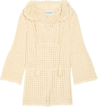 Isabel Marant Isabel Marant &eacute;toile Zelnie Hooded Crochet-knit Mini Dress - Ecru - 40 (UK12 / M)
