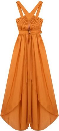 Alberta Ferretti Kleedjes, Dames, Geel, XS, Lange jurk met riem