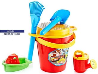 Trade Shop Trade Shop - Secchiello Con Accessori Paletta Innaffiatoio Barca Giochi Mare Bambini 752008