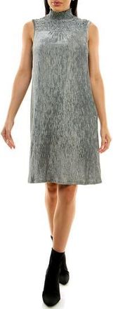 Nina Leonard Smocked Crinkled Dress in Frost at Nordstrom Rack, Size X-Large